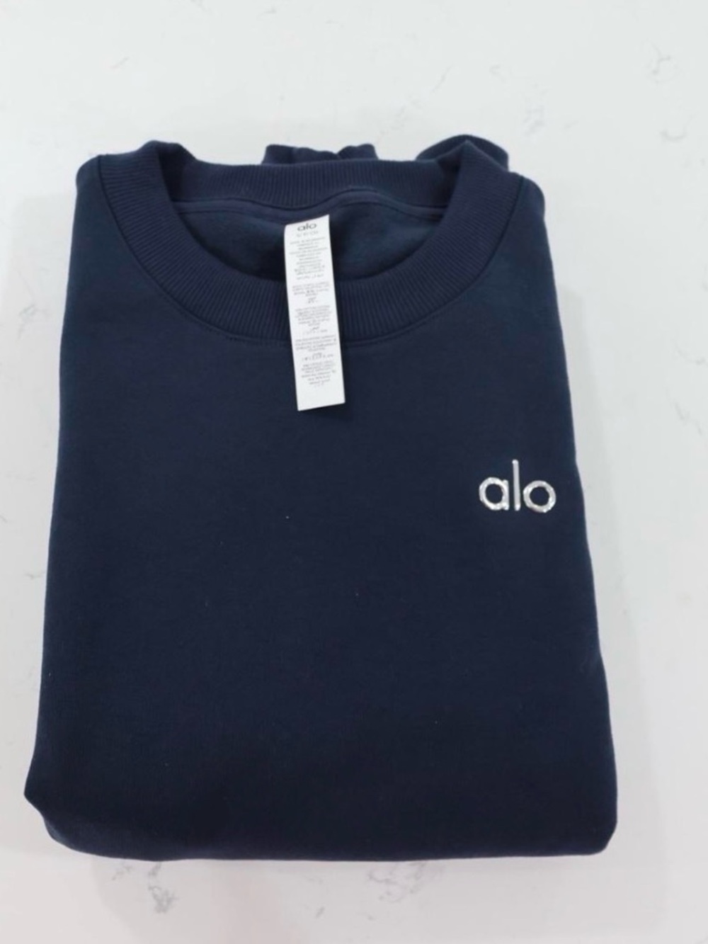 ALO Yoga Accolade Crewneck Pullover Sweatshirt nwt navy blue L - Picture 8 of 8